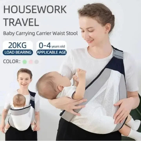 Newborn Baby Carrier Sling Wrap Adjustable Breathable Safe Skin Friendly Premium For Busy Parents